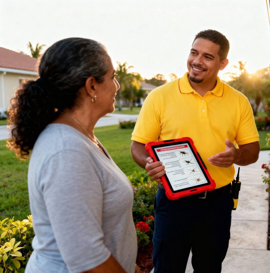 Equipo técnico especializado en control de plagas durante una evaluación profesional.